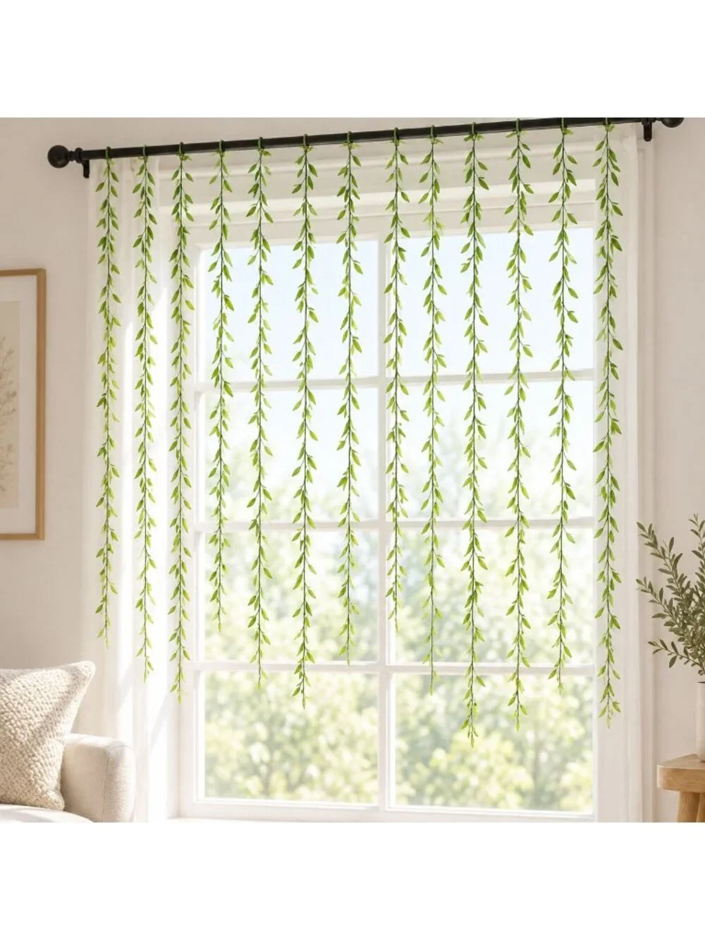 Artificial Willow Vine 40 Piece Hanging Greenery Set 32 Inch Bright Green Weddin